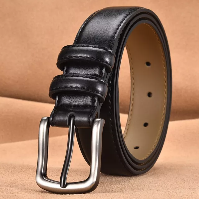 Men's Leather Dress Belt with Single Prong Buckle Belts for Men,1.5 inch Wide