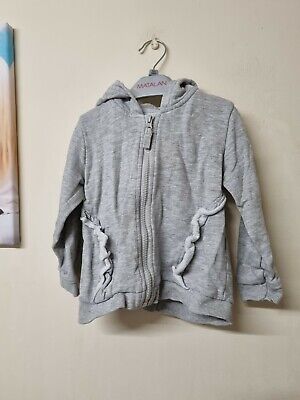 girls grey long sleeved zipped hoodie age 2-3yrs by Matalan