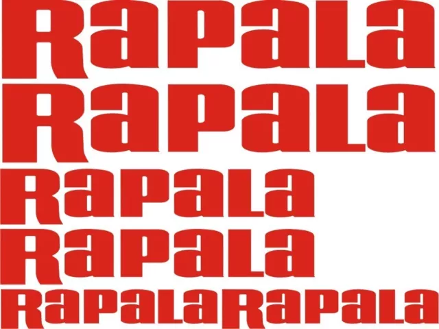 Rapala set of 6 Stickers 2x550x100, 2x400x 75, 2 x 275x 50 + 2 Free Stickers