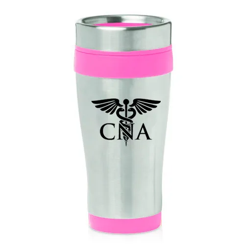 Stainless Steel Insulated 16oz Travel Mug Coffee Cup CNA Nurse Nursing Assistant