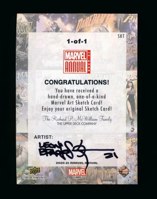 2020-21 Marvel Annual Artist Sketch Cards Wolverine Logan by Leon Braojos 1/1 2