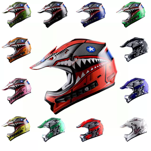 WOW Youth Kids BMX MX ATV Dirt Bike Motocross Helmet: HBOYCLS