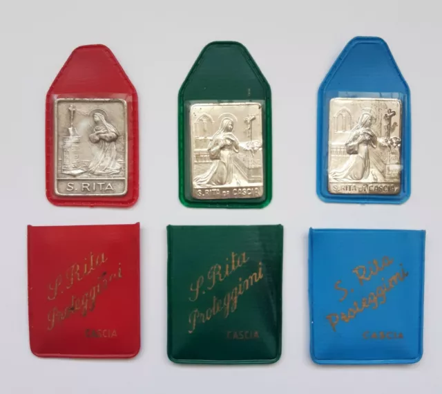 3 Iconos Con Funda Santa Rita De Casia - Vintage