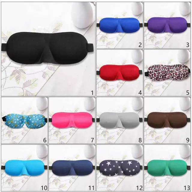 3D Travel Eye Mask Sleep Soft Padded Shade Cover Rest Relax Blindfold NEW