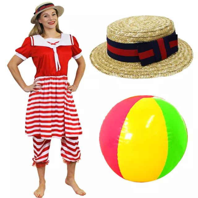 Men's Old Time Bathing Suit Costume Victorian Beach Swimsuit Fancy Dress  Outfit