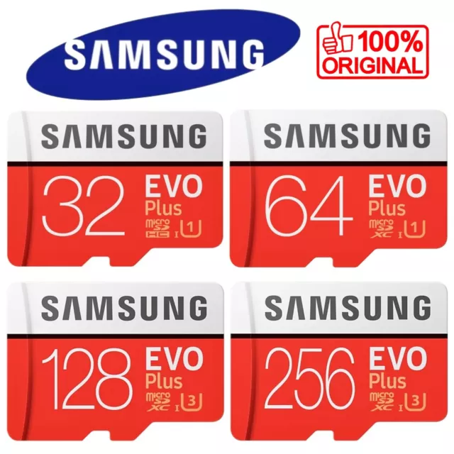Carte Mémoire EVO SAMSUNG 256 128 64 32 Go Micro SD SDHC SDXC pour tél Samsung