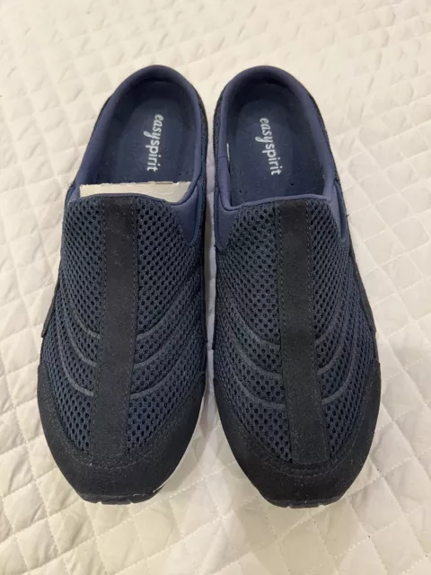 EASY SPIRIT Travel Time Mule 9M Slip-On Navy/White suede  NEW w/o Box