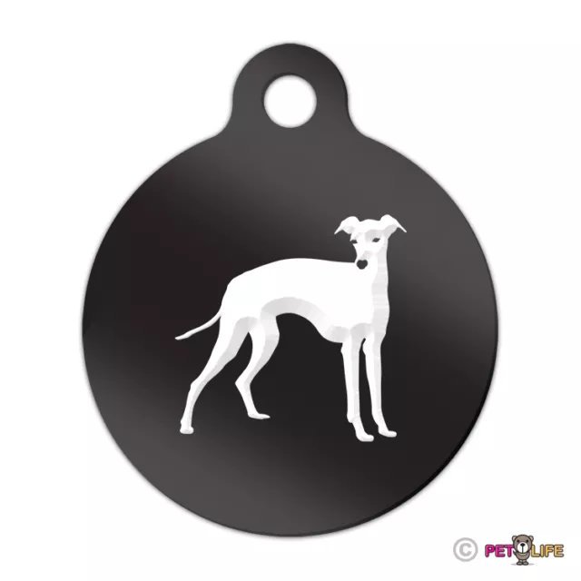 Italian Greyhound Engraved Keychain Round Tag w/tab iggy ig Many Colors