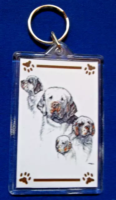 Clumber Spaniel Keychain 2"x 3" ~ New