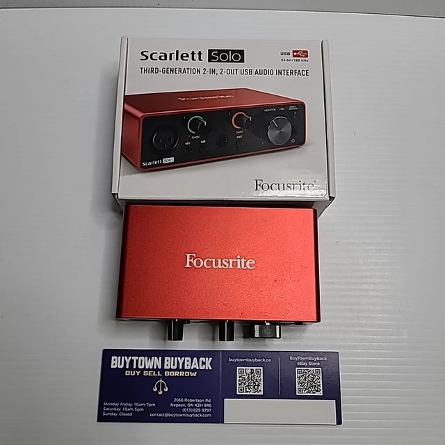 Focusrite Box FOCUSRITE SCARLETT SOLO 3rd Gen 2-Channel Pro USB Audio Interface With ...