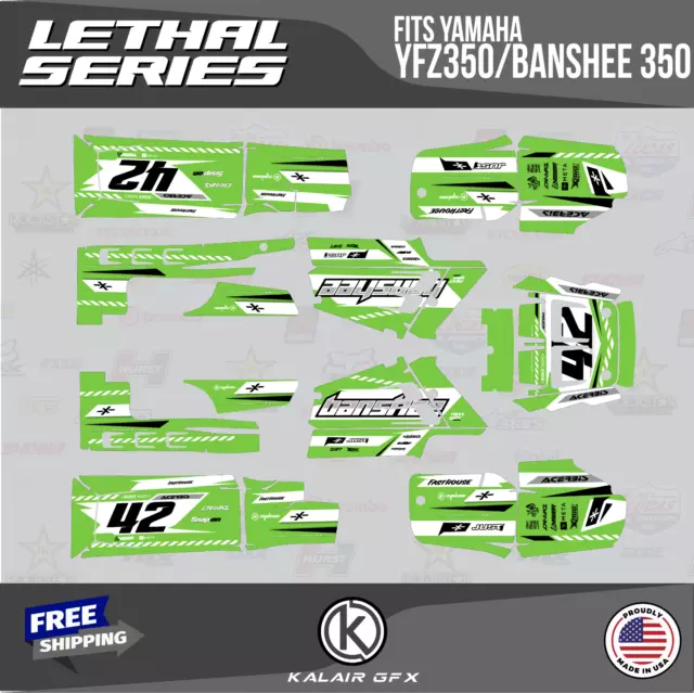 Graphics Kit for YAMAHA Banshee 350 Graphics Kit 16 MIL Lethal Series - Green