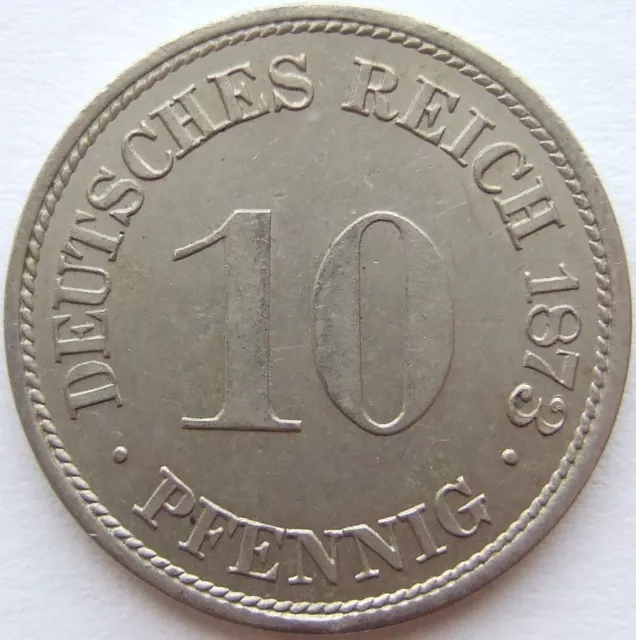 Moneta Reich Tedesco Impero Tedesco 10 Pfennig 1873 H IN Uncirculated Rari