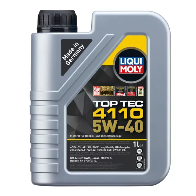 Motoröl LIQUI MOLY 21478 Top Tec 4110 5W-40 Engine Oil Motor 1 Liter