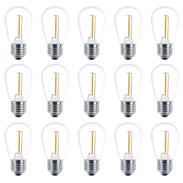 Shatterproof LED S14 Light Bulbs,E26 Medium Screw Base, Vintage Edison Bulbs ...