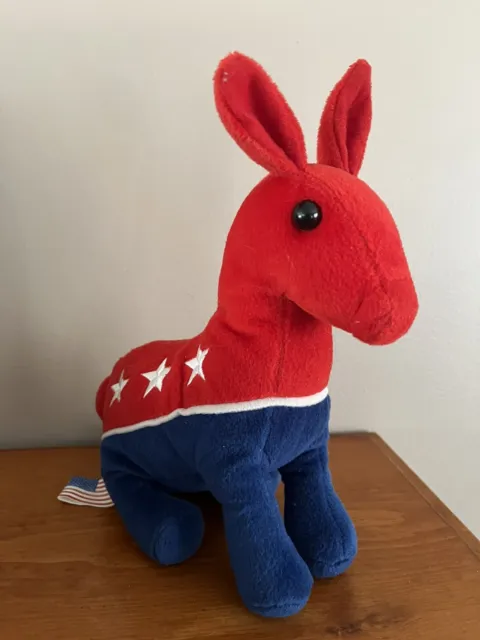 Plush Donkey Red White & Blue Democrat Political Party Mascot Stuffed Patriotic