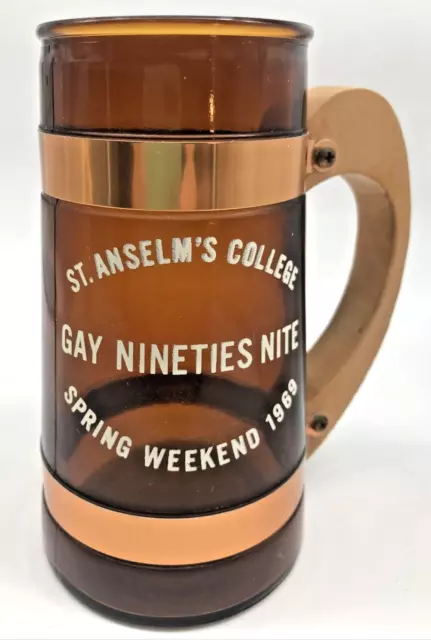 mini beer stein nh cup st anselms college gay nineties nite spring  1969