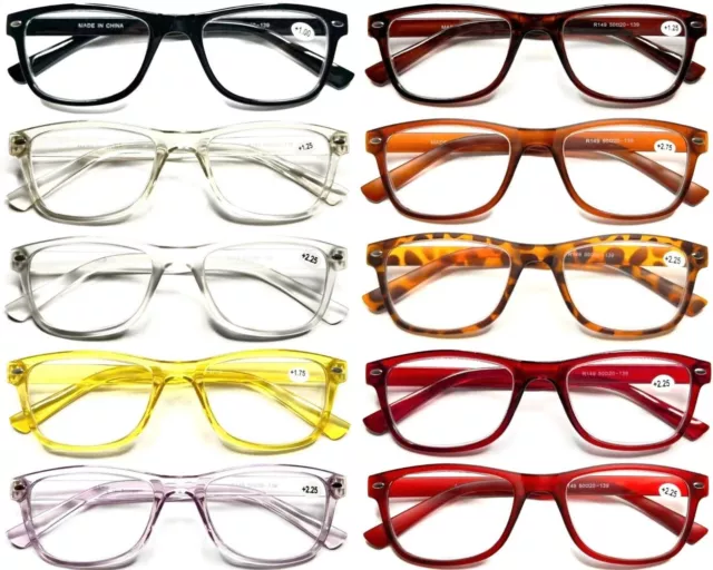 Reading Glasses 0~+4.00 Womens Colour Classic Trendy Retro Wayfare Designed L149