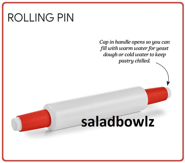 TUPPERWARE NEW ROLLING PIN Fill N Chill 18" Fill with Hot or Cold Water