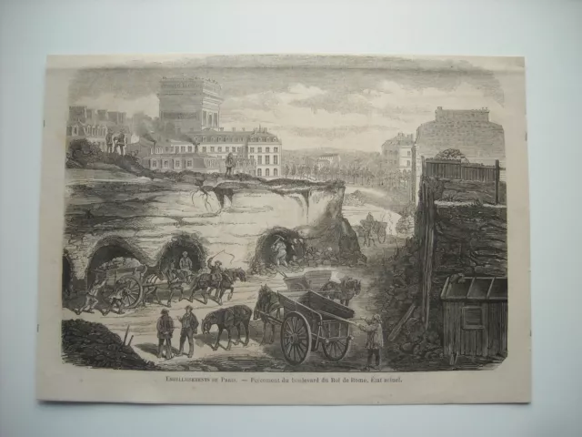 Gravure 1862. Embellissement De Paris. Percement Du Boulevard Du Roi De Rome....
