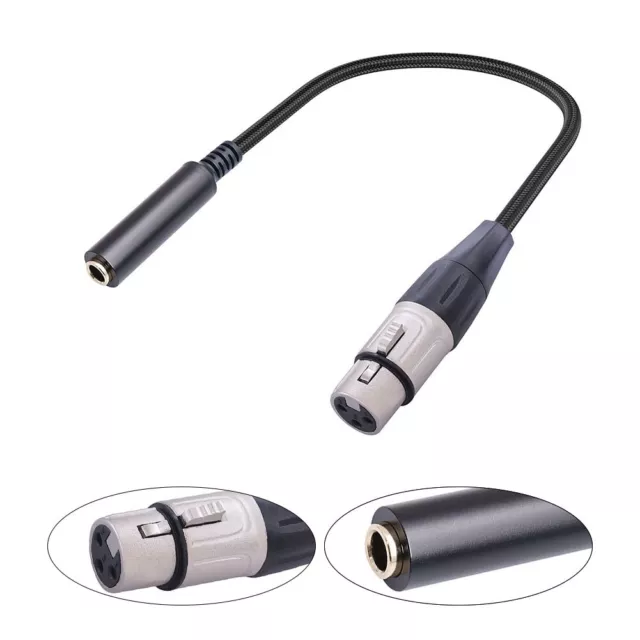 Flexible XLR Female to 1/4 Inch TRS Female Converter Enhanced Sound Quality