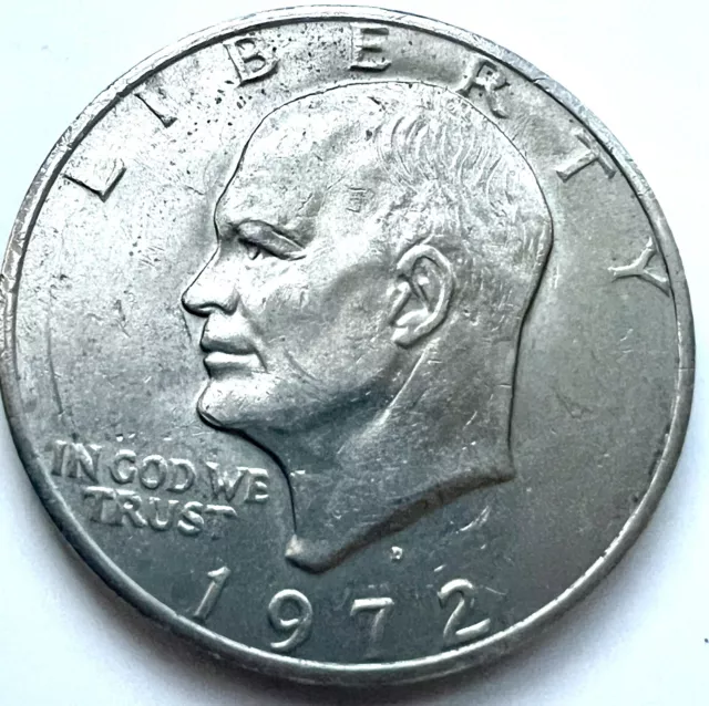 Vintage 1972 American Liberty Silber $ 1 Dollar Münze D Eisenhower/Eagle USA Sehr guter Zustand