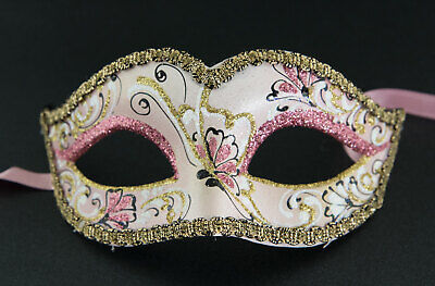 Mask from Venice Colombine Pink Golden for Child Or Small Face 1362 V18