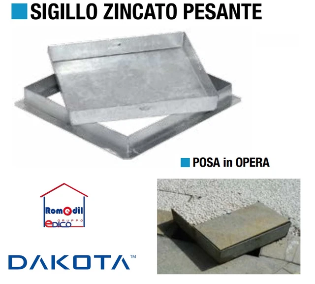 Sigillo Chiusino Porta Pavimento In Acciaio Inox - 53x53 Cm, Altezza 5 Cm, Per Pozzetti Esterni