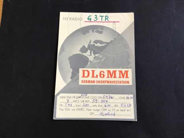 Vintage QSL Radio communication card Germany 1972  R37615