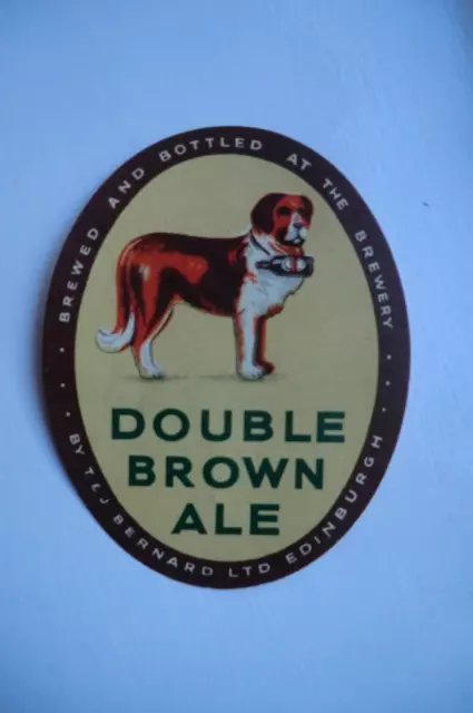 Neuwertig Bernard Edinburgh Doppelt Braun Ale Brauerei Bierflasche Etikett