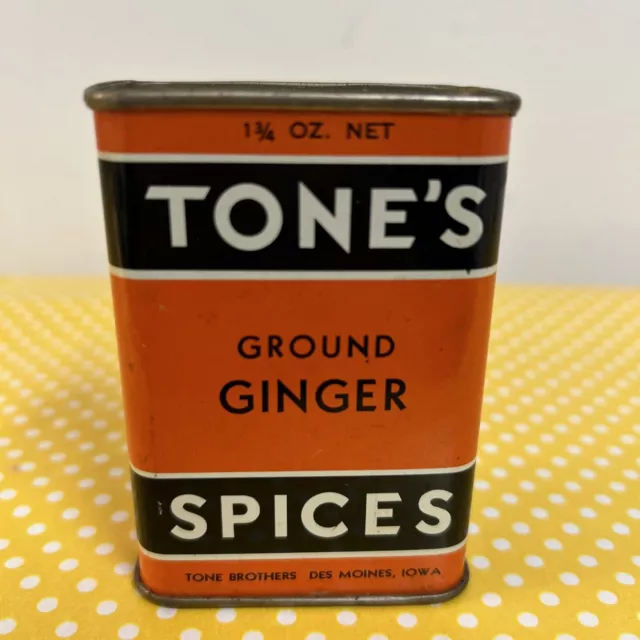 Vintage Tones Brothers Spice  Tin Ground Ginger Superlative Quality Tones 1873 2