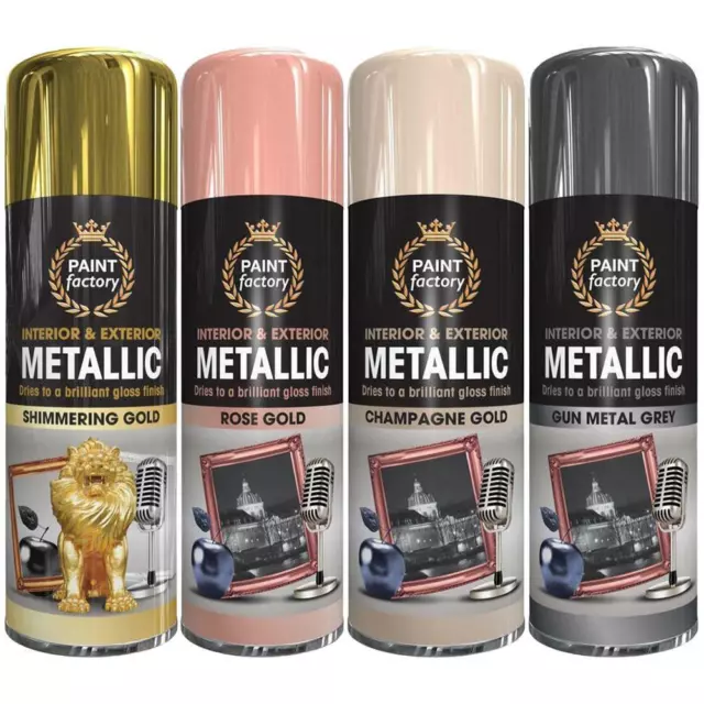 Metallic Spray Paint Aerosol Auto Car Matt Gloss Lacquer Wood Metal - 400ml