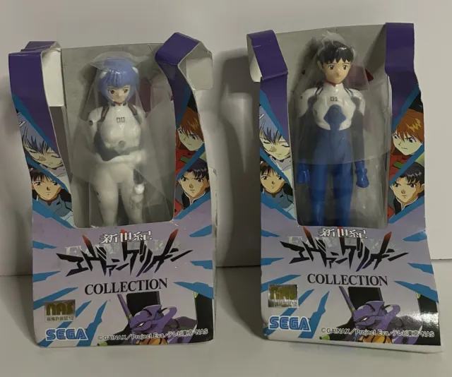 Neon Genesis Evangelion - Sega 1996 - 2 figures figurines Shinji et Rei 15 cm