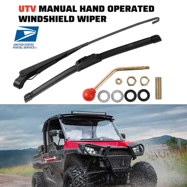 UTV MANUAL HAND Operated Windshield Wiper Motor Kit for Polaris RZR