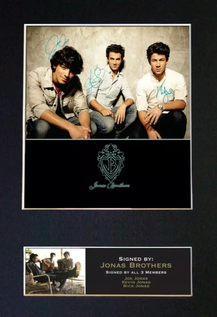 JONAS BROTHERS Mounted Signed Autograph Photo Print A4 #207