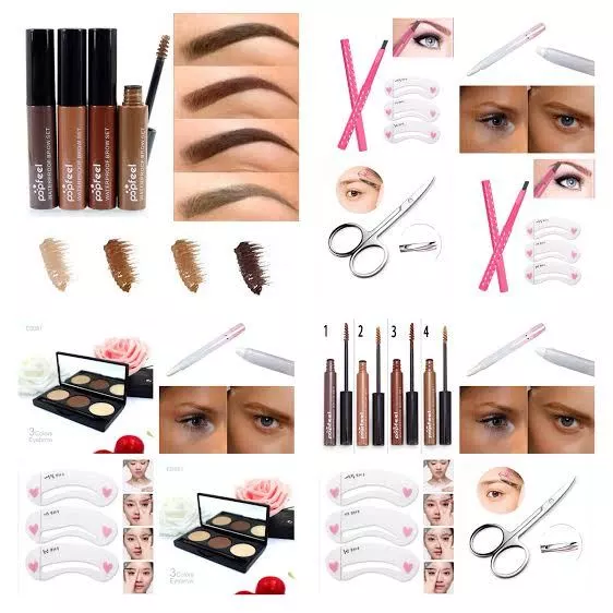 Brow Mascara Gel Tint Eyebrow Powder Eye Stencil Wax Palette Scissors Shimmer