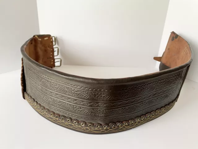 Vtg 50s Motorcycle Kidney Belt Harley Rare Biker Romanian Handmade Leather