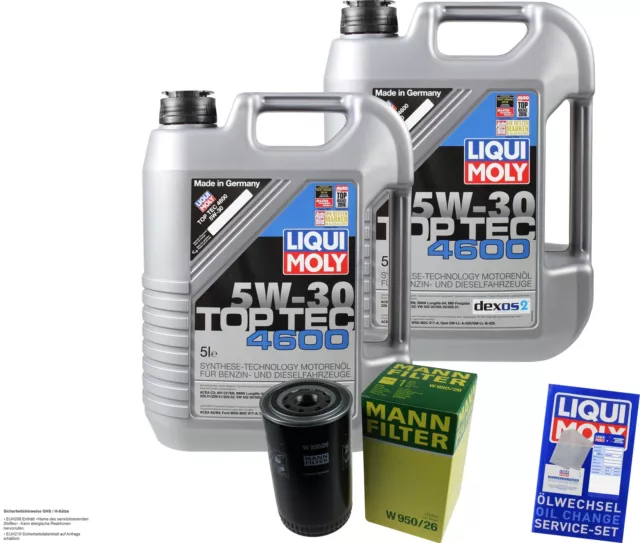 Mann-Filter Kit Cambio Aceite 10L LIQUI MOLY 3756 Top Tec 4600 5W-30