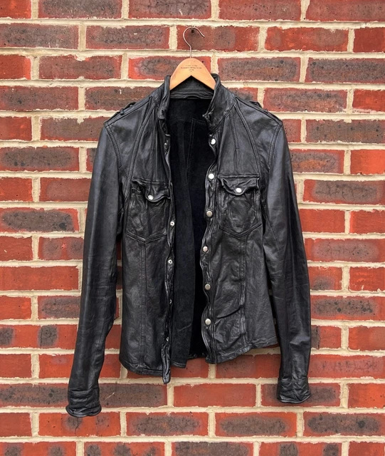 All saints mckay on sale leather shirt jacket
