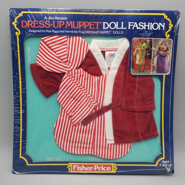 Muppet Sleep Wear Outfit for Kermit Gonzo Dress Up Doll Fisher Price Night Cap