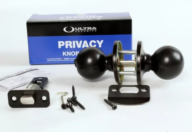 Ultra Privacy Door Knob Style Set Oil Rubbed Bronze NEW