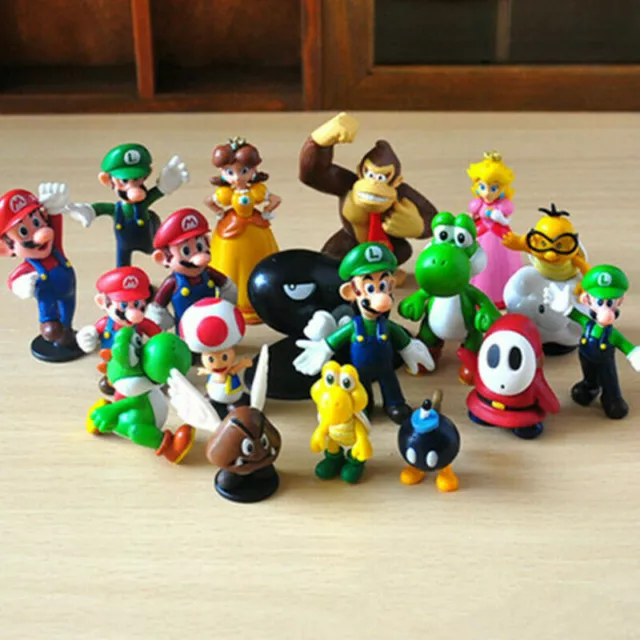 18pcs Super Mario Bros Figuras de Ação Brinquedos Set Jogo