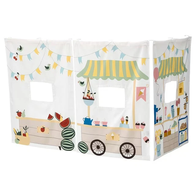 Tenda letto IKEA KURA, motivo bancarella mercato