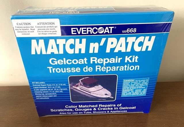 New Sealed Evercoat Match N' Patch Gelcoat Repair Kit 100668 Marine Boat Tubs