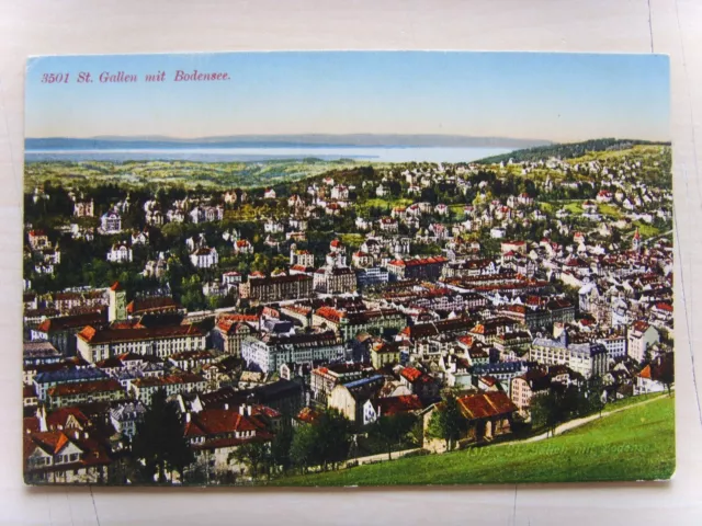 Schweiz Original Ansichtskarte St. Gallen und Bodensee    um  1929