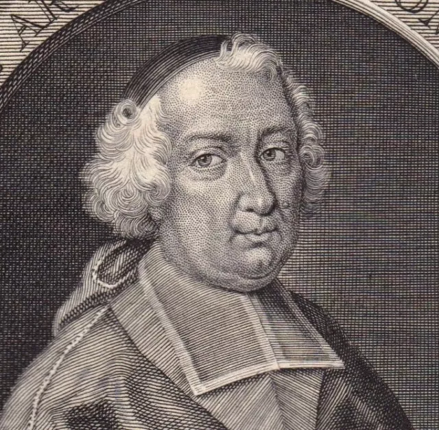 Portrait XVIIIe Claude II de Saint-Georges  Prélat Archevêque De Lyon 1750 3