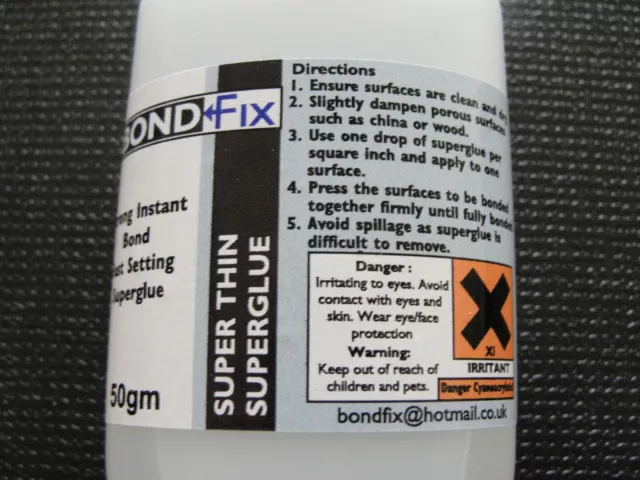 1 x 50g BondFix Super THIN Superglue industrial strength cyanoacrylate adhesive 2