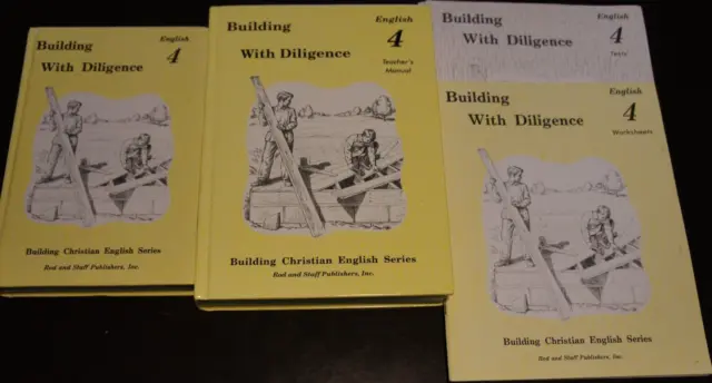 Rod and Staff - Grade 4 English - Building w/ Diligence  COMPLETE SET of 4 books