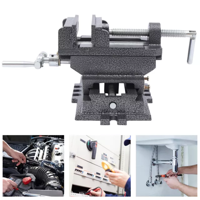 4" Cross Slide Drill press vise Metal Milling Heavy Duty Clamp Machine 2 Way X-Y