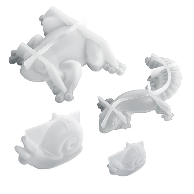 Hágalo usted mismo Molde de Resina Epoxi de Cristal Rana Lagarto Moldes Animal Adorno De Silicona Molde St