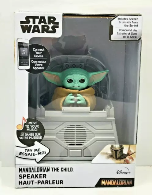 Star Wars Mandalorian The Child Speaker Baby Yoda Sound Activated Moves to Music